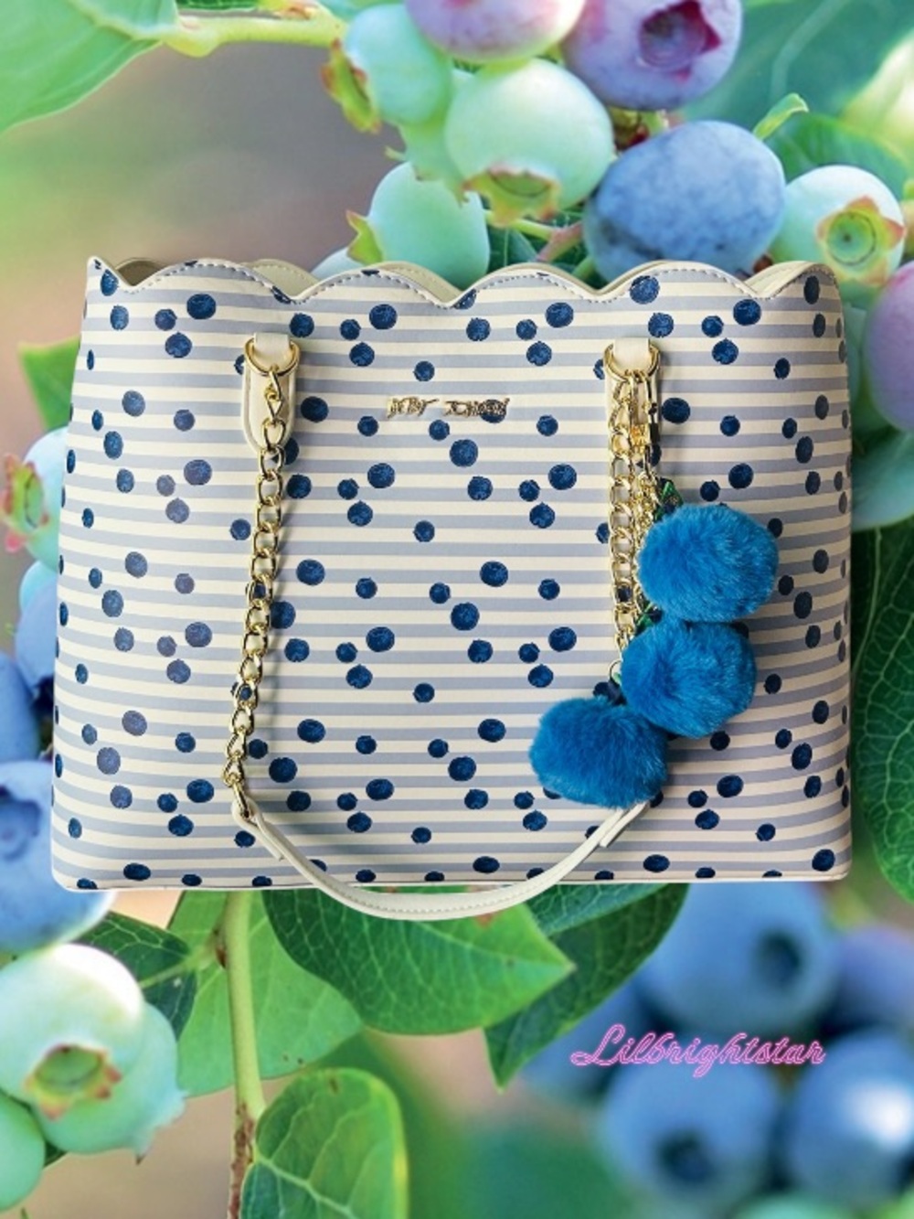 🆕🫐 Betsey Johnson Blueberry Bliss Tote Bag NWT